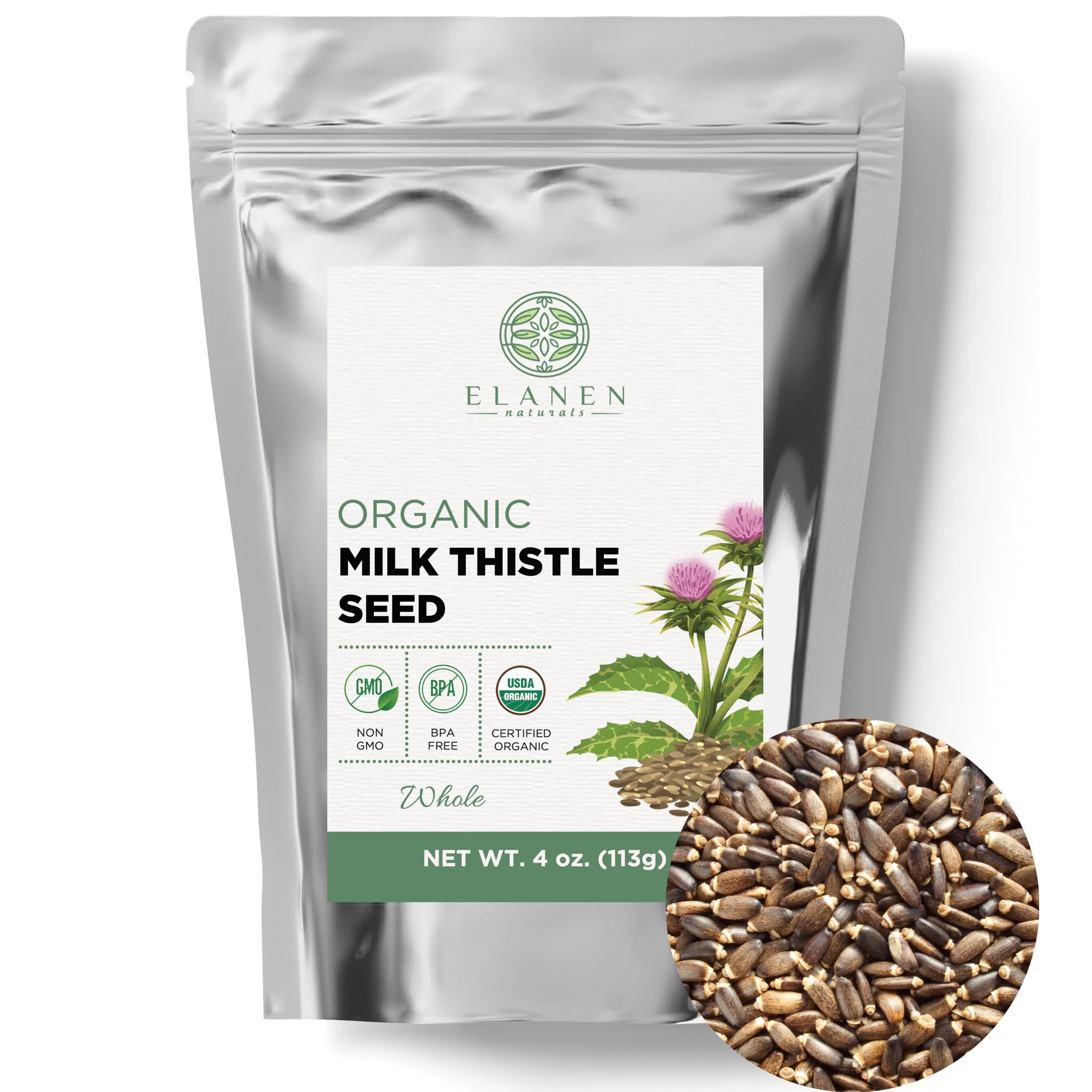 Milk Thistle Seed, USDA Certified Organic, Whole