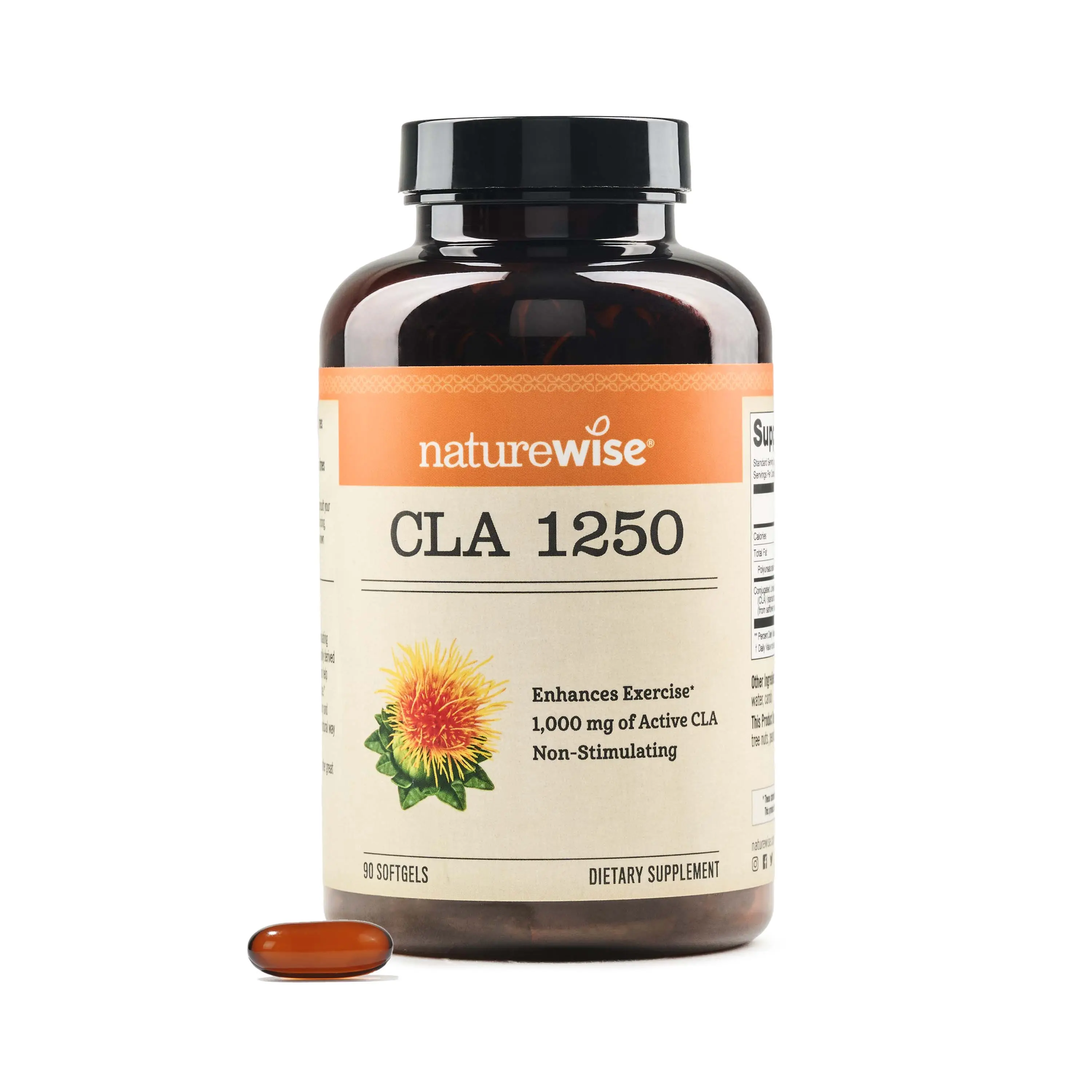 NatureWise CLA Softgels - Clean, Gluten Free, Non-GMO CLA Supplement for Fitness - CLA Dietary Supplement Body Vitamins