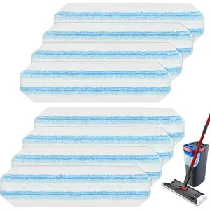 8 Pack Mop Pads Replacements Compatible with O Cedar H2prO Flat Mop System Microfiber Mop Refills for O Cedar H2pro Flat Mop,Washable &  Mop Heads Replacement for Ocedar H2Pro Mop Floor Clean