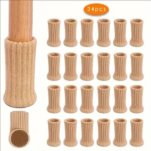 24Pcs Elastic Chair Leg Socks Anti-Noise Furniture Feet Covers Non-Slip Floor Protectors for Home Office Chairs Comfortable & Durable