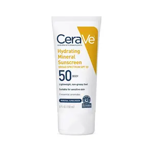 CeraVe Mineral Sunscreen Lotion SPF 50 for Body with Zinc Oxide 5.0 oz 5oz
