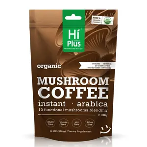 Mushroom Coffee Power Organic Instant 10-in-1 14oz Weight & Immune Support  Premium Arabica Coffee with Lion’s Mane Chaga & Reishi Beverage Taffy