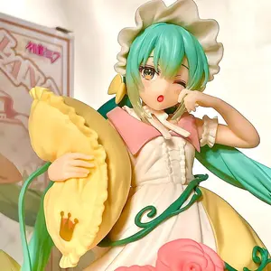 Hatsune Miku Cinderella Maid Outfit Figure, Kawaii Green Hair Anime Girl Collectible Statue, Cute Desktop Bedroom Decor for Anime Fans