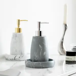 Resin Marbled Bathroom Kit Home Bathroom Toiletries Hotel Lotion Bottle Kit Toilet Brush Holder