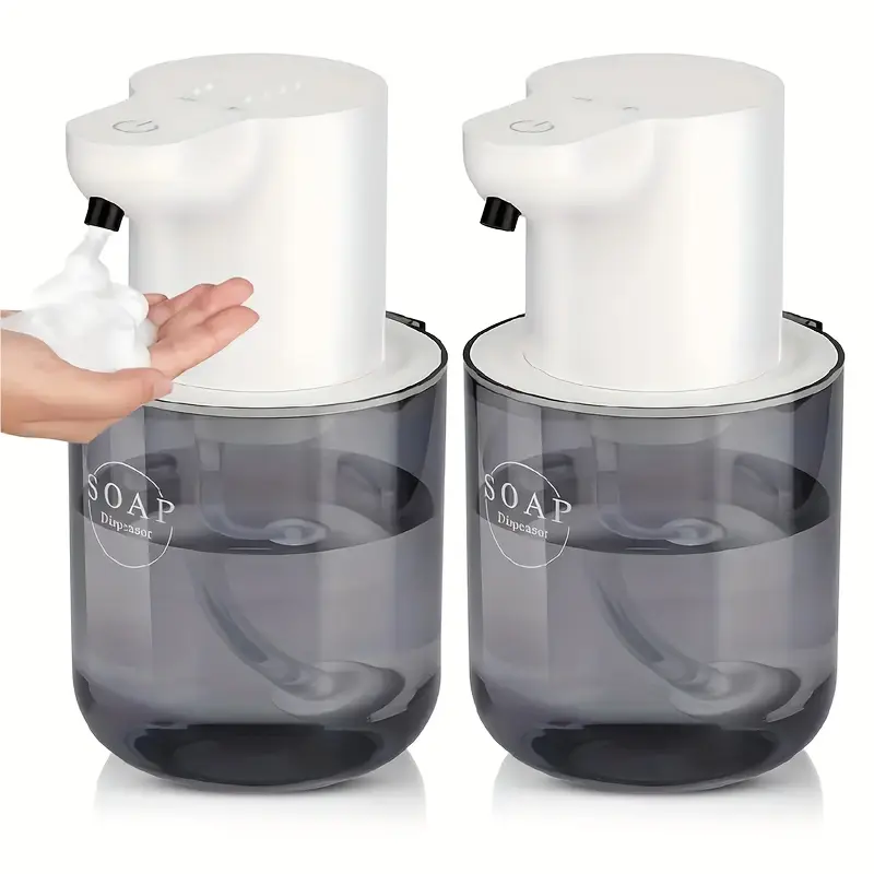Freestanding Automatic Foaming Soap Dispenser - 500mAh Rechargeable Lithium Ion Battery, USB Charging, Plastic Build, Liquid & Foam Compatible, High-Definition Digital Display, Home Bathroom Supply