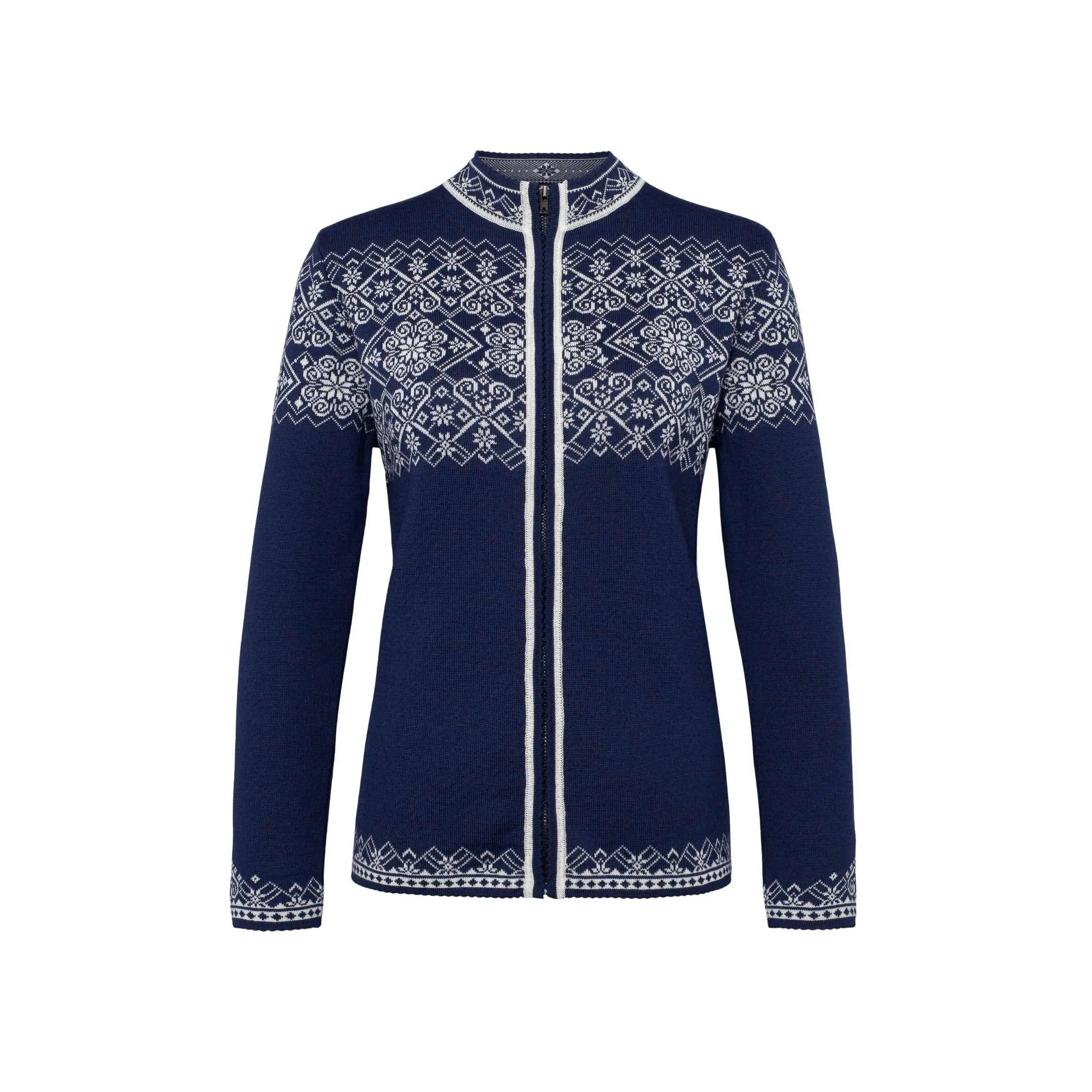 Sweater: Aurora Norwegian Merino Wool Cardigan – Women’s Navy