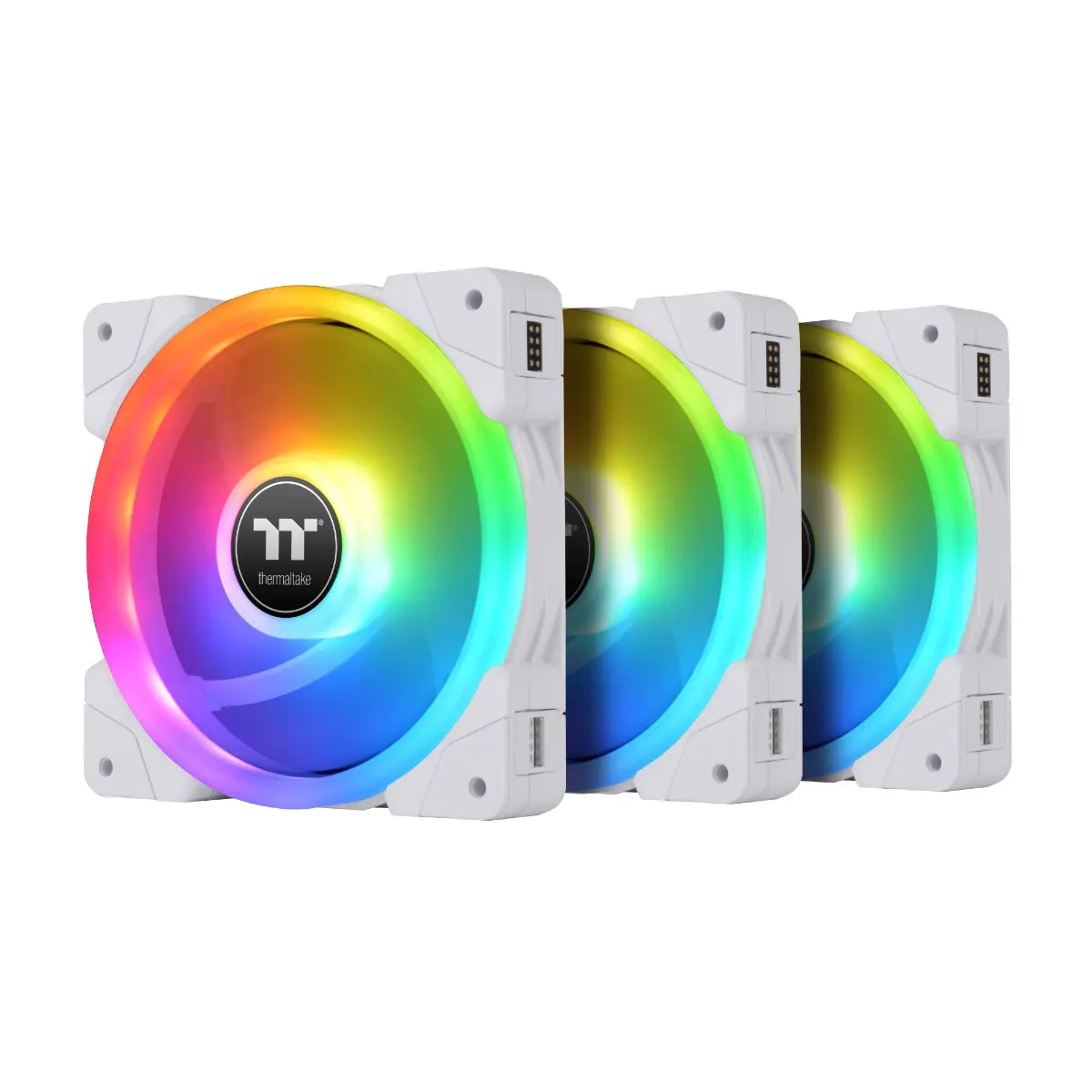SWAFAN EX14 RGB PC Cooler Fans, TT Premium Edition, 3-Pack White PC Cooling Fans, Rgb Fans