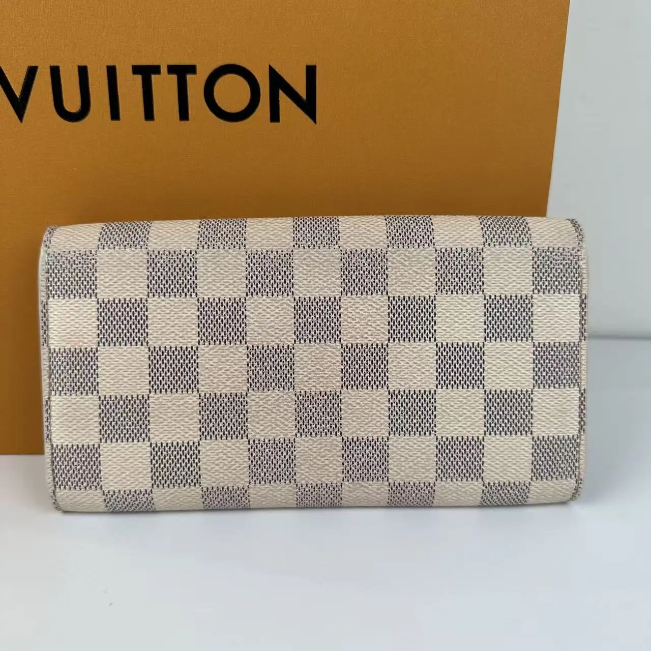 Pre-owned Louis Vuitton Used Emilie Wallet Damier Azur Canvas Long Wallet Size 19×10cm