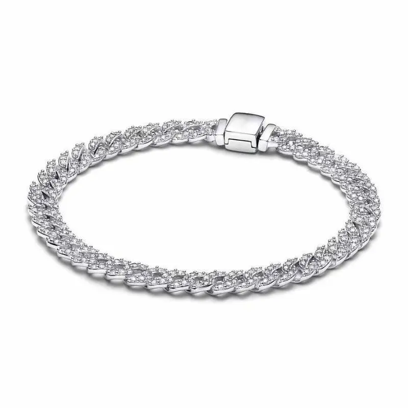 S925 Sterling Silver PAPAI Cuban Chain, Women's Fashion Charm Accessory, Popular Gift Option, Bracelets for Women, Durability, Everyday Wear, Bangle, Adults, Popular Gift For Her, Bracelet For Women, Cuban Link Bracelet