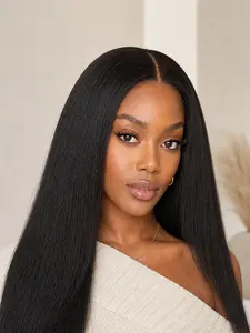 Yaki Wig Afro Kinky Long Straight Hair Wigs for Women Soft And Fluffy Medium Length Heat Resistant Fluffy Thick Hair Replacement Wigs suitable for Fibe Party Cosplay Fashion Fluffy Wigs