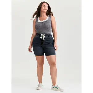 【Summer Turn-Up】BlOOMCHIC plus size Easy Pull-On Stretchy Skinny-Fit Denim Shorts [M-6X] 2026 Summer Pick for Mother's Day