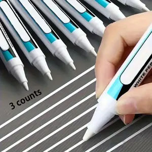 White Permanent Marker Pen, 3/6/9 Counts Waterproof Marker Pens, Fine Point Art Markers, Fine Tip Markers, Office Stationery & Supplies, Waterproof Marker Set
