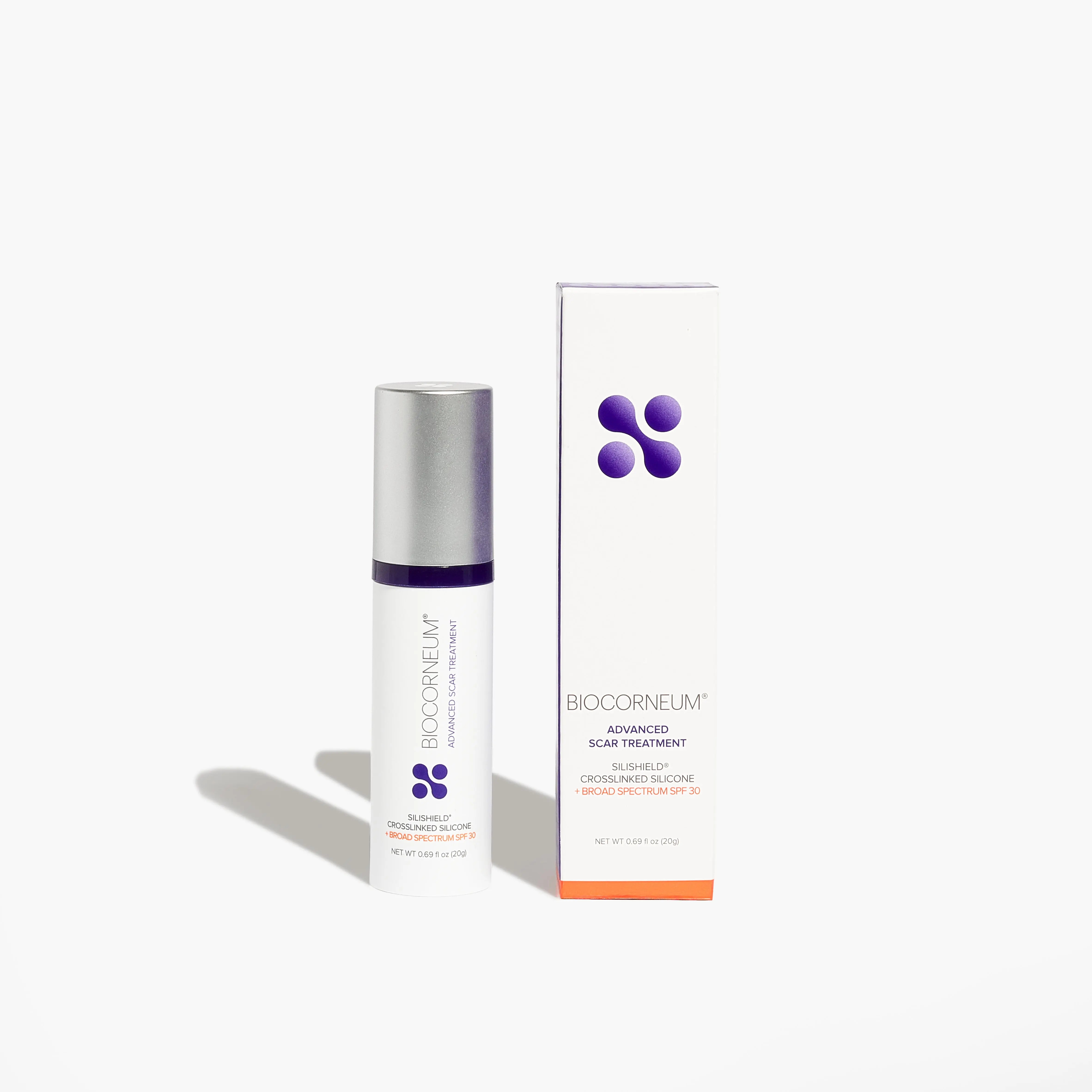 BIOCORNEUM Silicone Scar Removal Gel with SPF 30 - 20g | Professional-Grade for Post-Surgical Scars, Burns & Wounds Recovery, Face & Body Skin Repair & Sun Protection