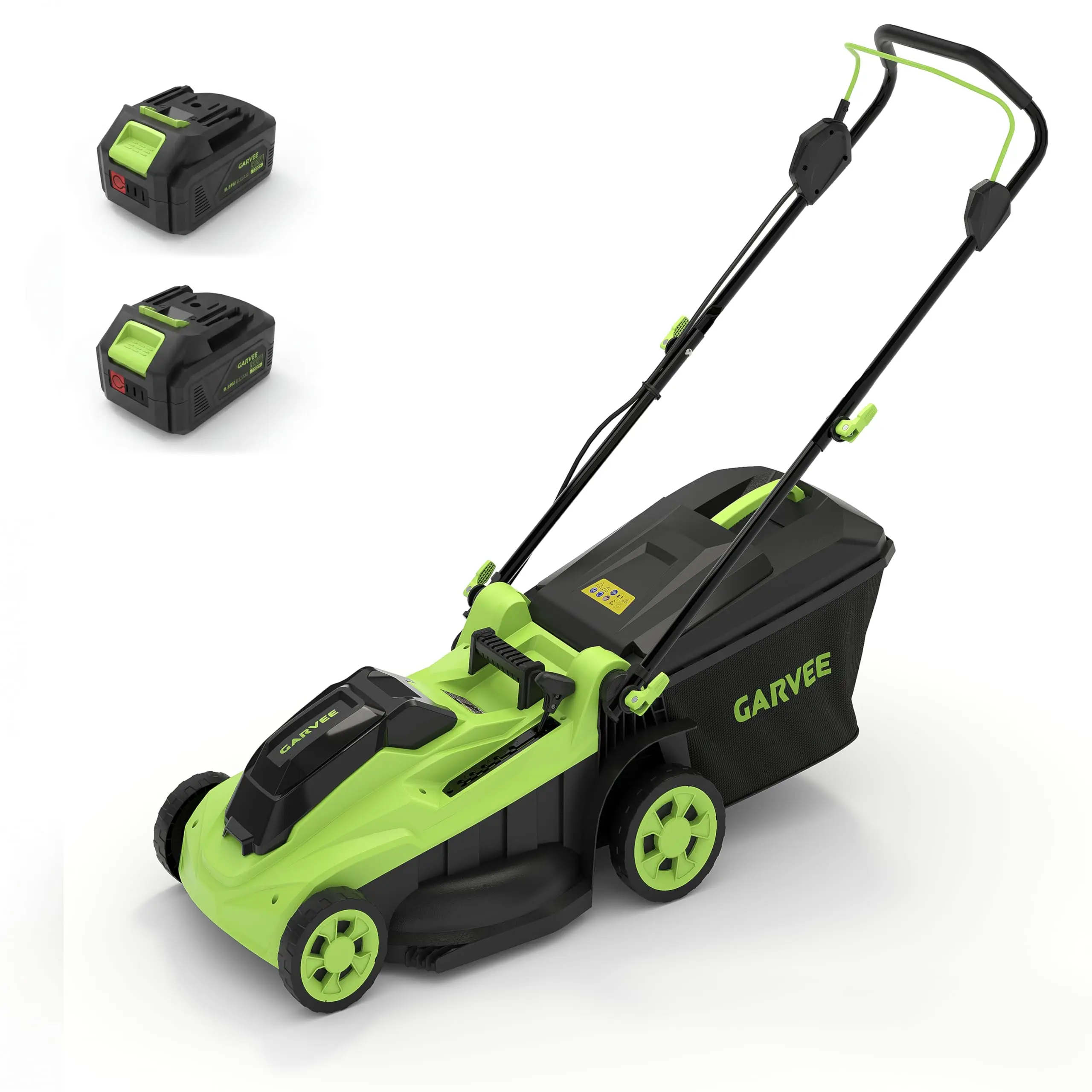 Brushless Electric Push Lawnmower, 17" Cutting Width, Battery Powered Yard Mowing Tool with Charger - SummerVibes