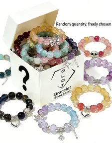 Bracelet Blind Box✨Random 3/5/9 Pcs Natural Stone Beaded Bracelets | Mixed Charms & Colors | Perfect for Gifting & Daily Wear