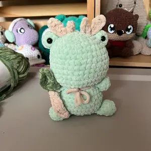 Handmade Crochet Druid Frog Plushie