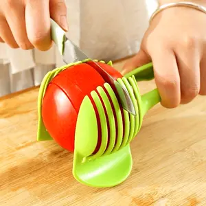 1pc Green Multi-Functional Kitchen Slicer Tool - Durable ABS Tomato, Lemon & Egg Cutter with Round Fruit Tongs - Manual Operation for Easy Slicing, Perfect for Uniform Tomato, Lemon & Egg Pieces, Manual Slicer | Practical Kitchenware | Durable Abs Plastic