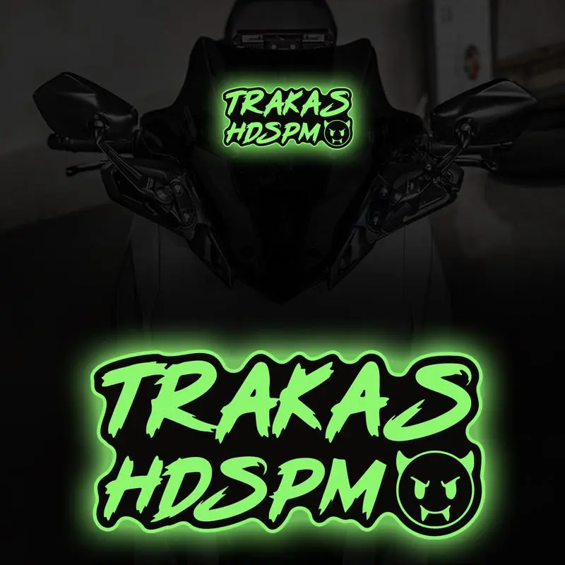 Motorcycle Glow Sticker, Motorcycle Decoration, Funny Motorbike Fuel Tank Helmet Fairing Electric Scooter Car Window Rear Windshield Glow-in-the-dark Vinyl Decals, Motorcycle Stickers