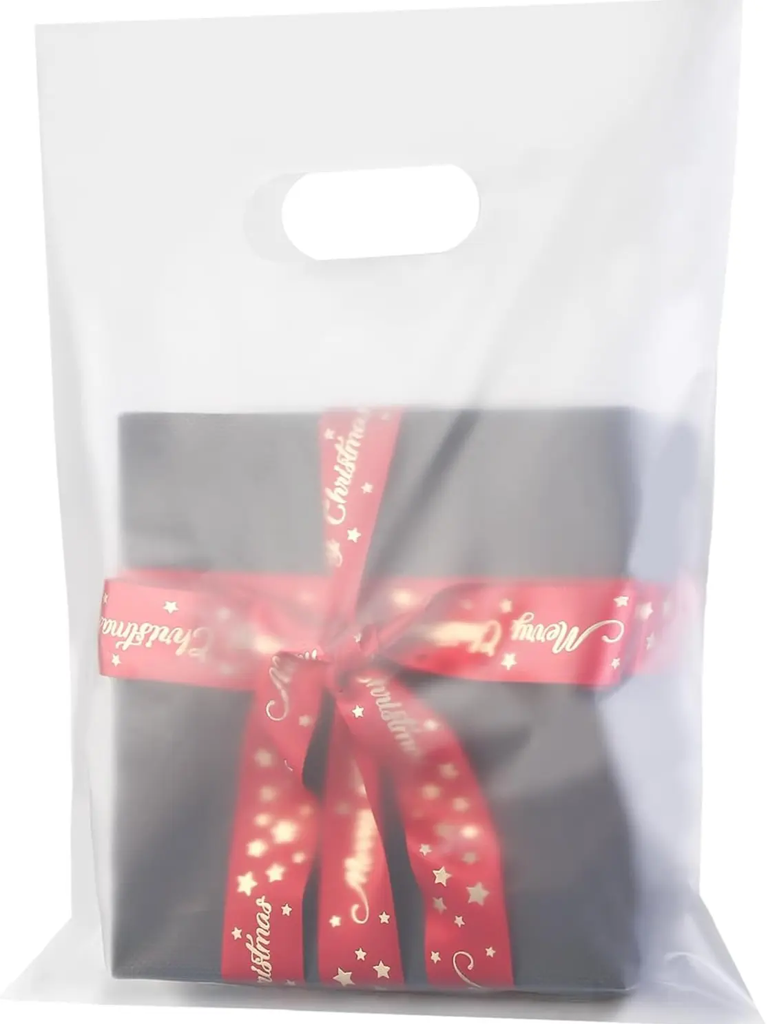 100 Pack Clear Plastic Bags, 9"x12" Merchandise Bags With Die Cut Handles for Retail, Small Business, Boutique Stores, Gifts