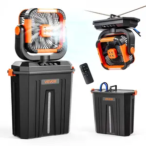 【Spotlight Day】VEVOR Misting Fan, 2400RPM Motor Camping Misting Fan, Mister Cooling Fans with 3.17 gal Water Tank, 20000mAh Battery, 4-Speed Wind & 3 Lighting Modes, Water Cooling Fans for Indoor, Outdoor, Patio