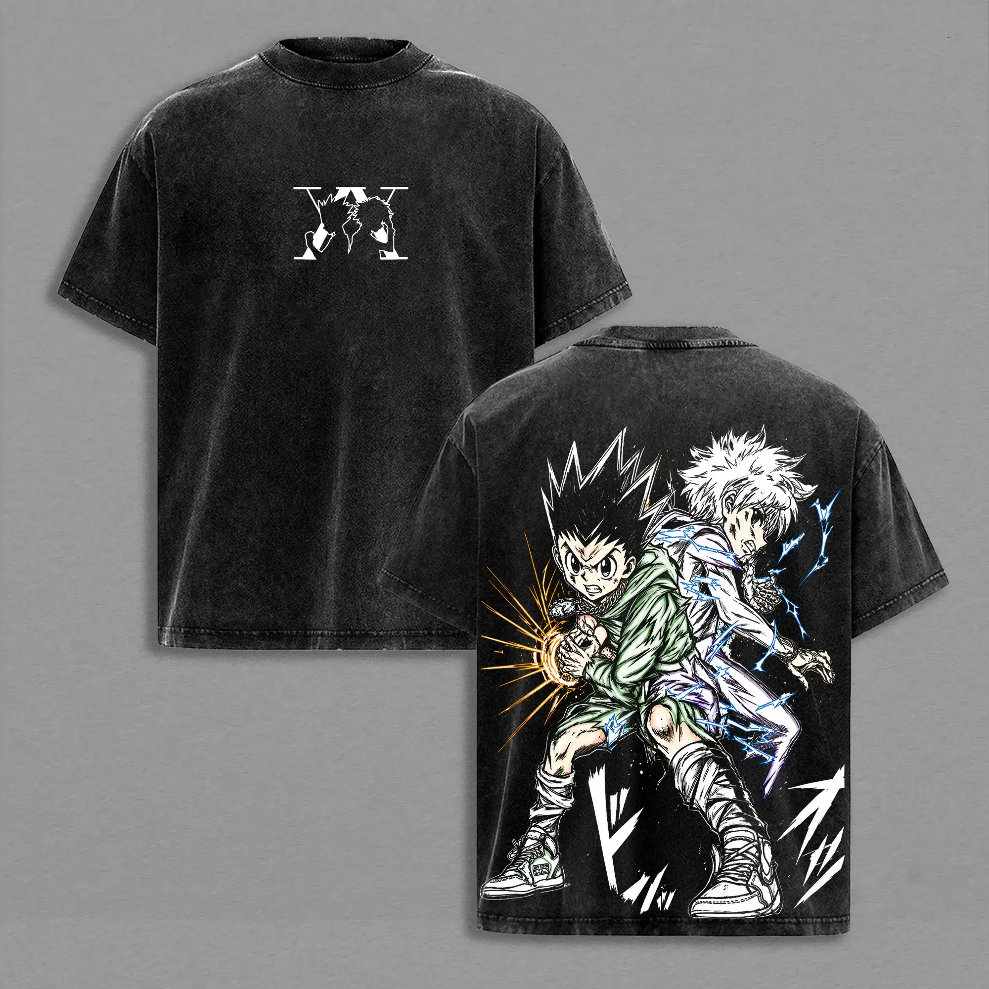 Vintage Washed Hunter x Hunter Graphic Tee | Gon & Killua Anime Shirt | Oversized Y2K Streetwear Unisex T-Shirt,clothes for back to school,first day of school outfits
