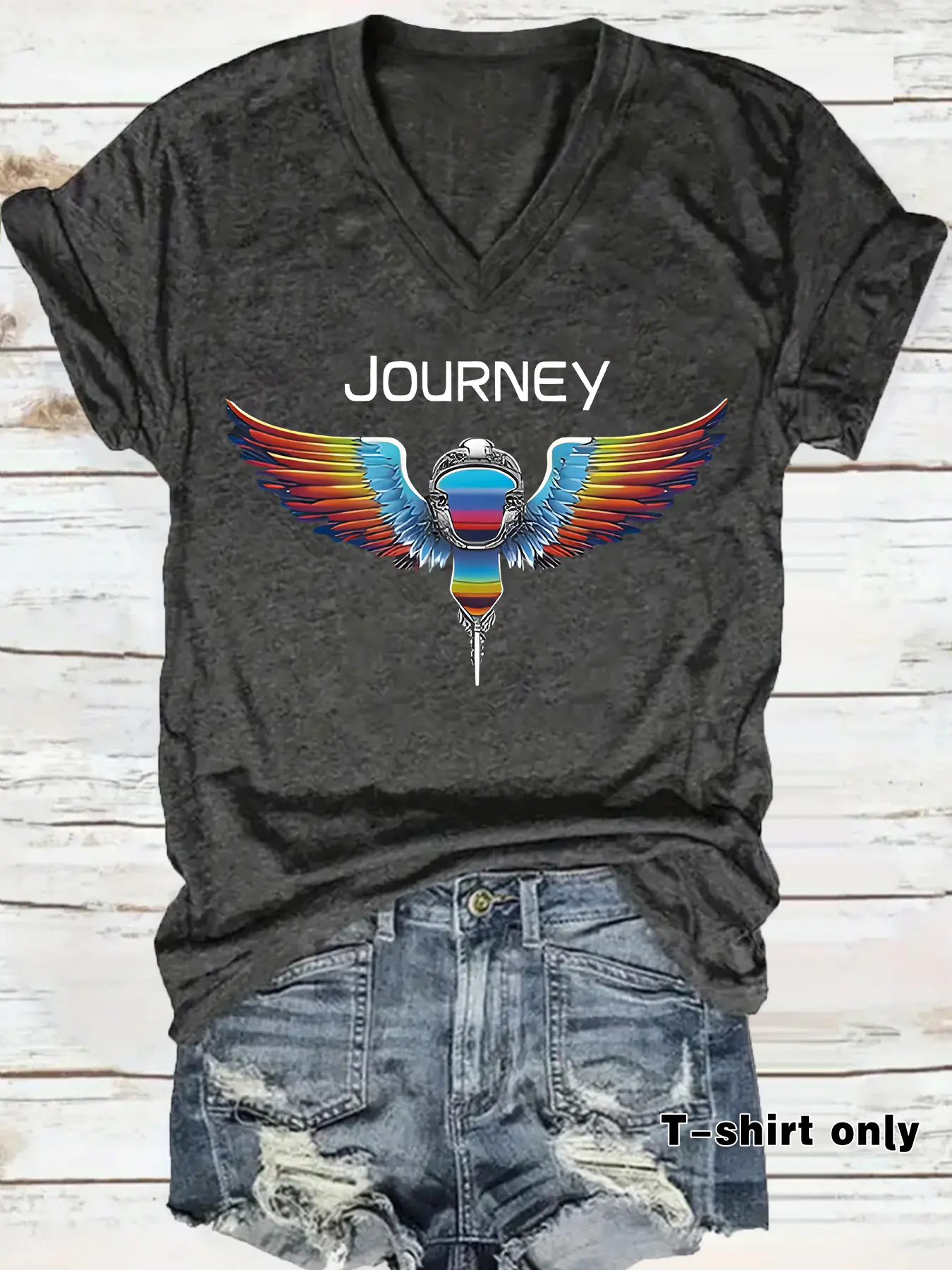 Women's V Neck Patriotic Journey Print Casual Everyday Summer Top, Loose-Fit Breathable Short Sleeve Lady Tee, Comfortable Fit Womenswear S-Xxl, Casual T Shirt