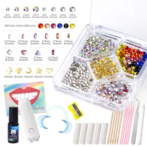 2026 New Jewelry Starter Kit Tooth Gems Kit 320PCS Fashionable Gems Kit DIY Craft Gems Kit Hiphop Couple Cosplay Gift Set