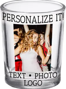 Personalized Photo 2.5oz Shot Glass - Personalized 21st Birthday Gift - custom image or pictures– Groomsmen or Bridesmaid, bachelor or bachelorette party