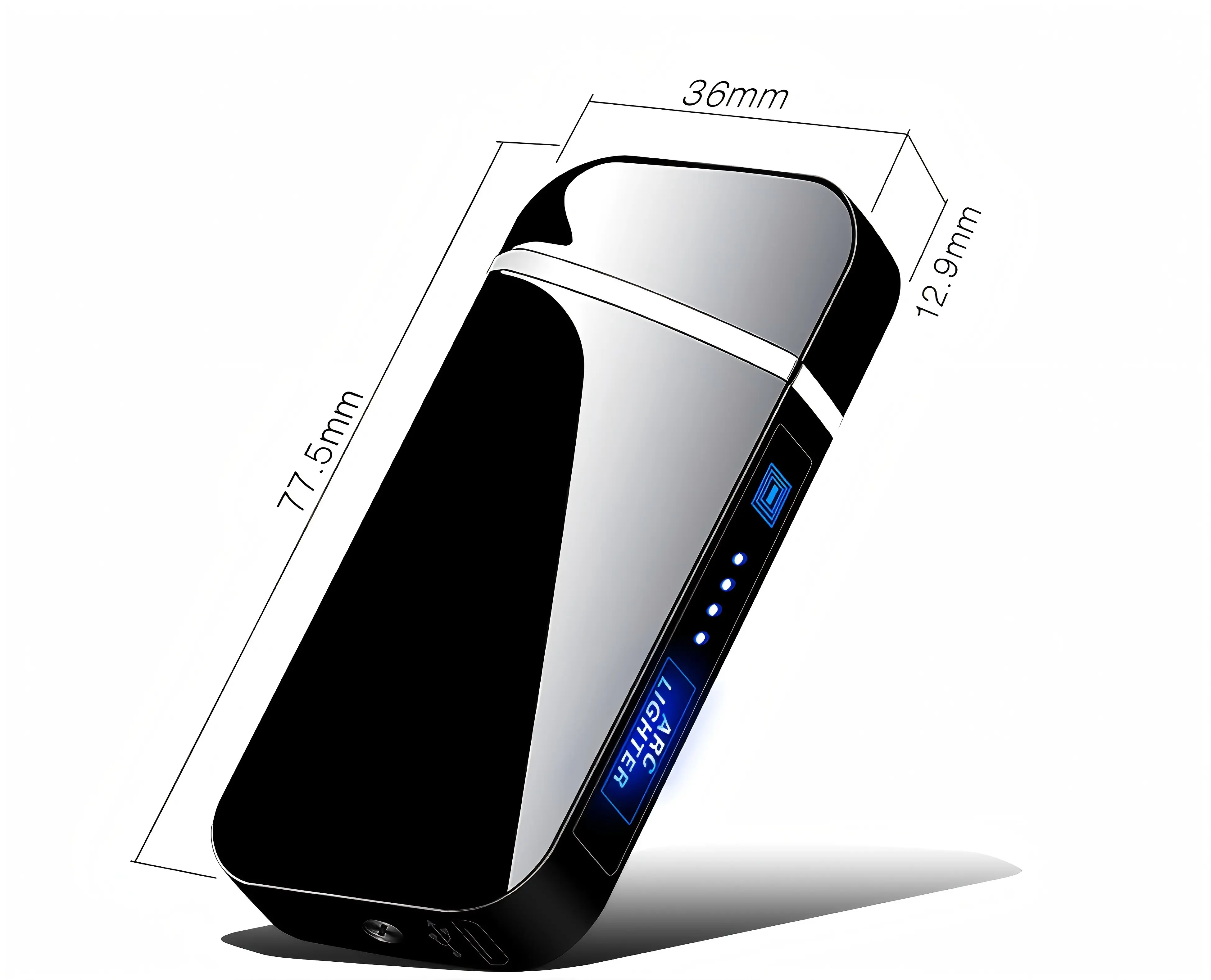 Windproof Plasma Electric Lighter, USB Rechargeable Touch Lighter with LED Power Display, Flameless Ready-to-Use Lighter