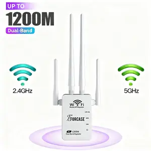 5G WiFi Extender AC1200, 5G/2.4G Repeater, Covers up to 12,000 sq.ft & 80+ Devices, Enhanced Signal Booster with Thick Copper Wires for Home/Office,summerwins