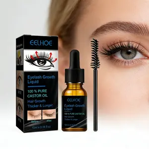 Seven-Day Rapid Growth Eyelash Serum, Castor Oil Lash Care Liquid - 10ml Gentle Formula, Infused with Natural Castor Oil, Delivers Mild Nourishment to Lashes & Brows, Comes with a Precision Brush, Ideal for Daily Lash Care.