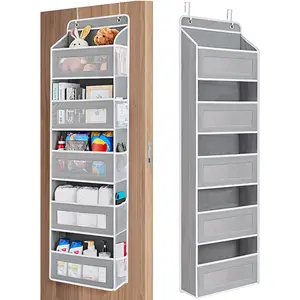 1Piece Overthe-Door 5Layer Hanging Storage Bag, Space Saver Bags, Space Saving Organizer, large-capacity multi-compartment design with side pockets, strong load-bearing capacity, organizes daily necessities, for home and dormitory