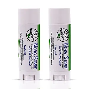 Nose Saver - 100% Natural & Organic | Heals Dry, Rough, Chaffed Dog and Cat Noses in 1-2 Days | Contains Aloe + Babassu Oil + Almond Oil | UV/UVA Protection | Waterproof (Pack of 2)