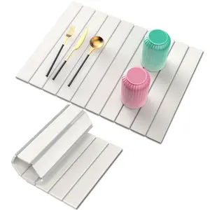 Stonite Large Stone Dish Drying Mat - 24" × 16" W/ Tote Bag for Kitchen Counter, Super Absorbent, Heat Resistant Dish Drying Mats, Eco-Friendly Diatomaceous Earth Stone Rack Tableware Mat ( White )