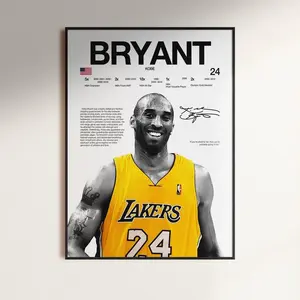 Kobe Bryant Poster,  Wall Print, Basketball   Poster Print, Sports Decor, Lakers Poster, Basketball  Gift