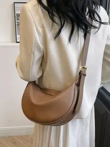 Women's Elegant Minimalist Solid Color Crossbody Bag, Fashionable PU Leather Shoulder Bag for Daily Used, Casual Trendy Versatile High-quality Daily Commuting Bag, Cross body bags, Fashionable Purse, Crossbody Shoulder Purses