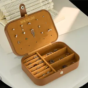 OUFER PU Leather Accessories Box - High-Quality Recyclable Durable Reinforced Classic Lidded Desktop Storage Box, High Capacity Jewelry Storage Unit for Rings, Necklaces, 16cm*11.2cm*5.3cm