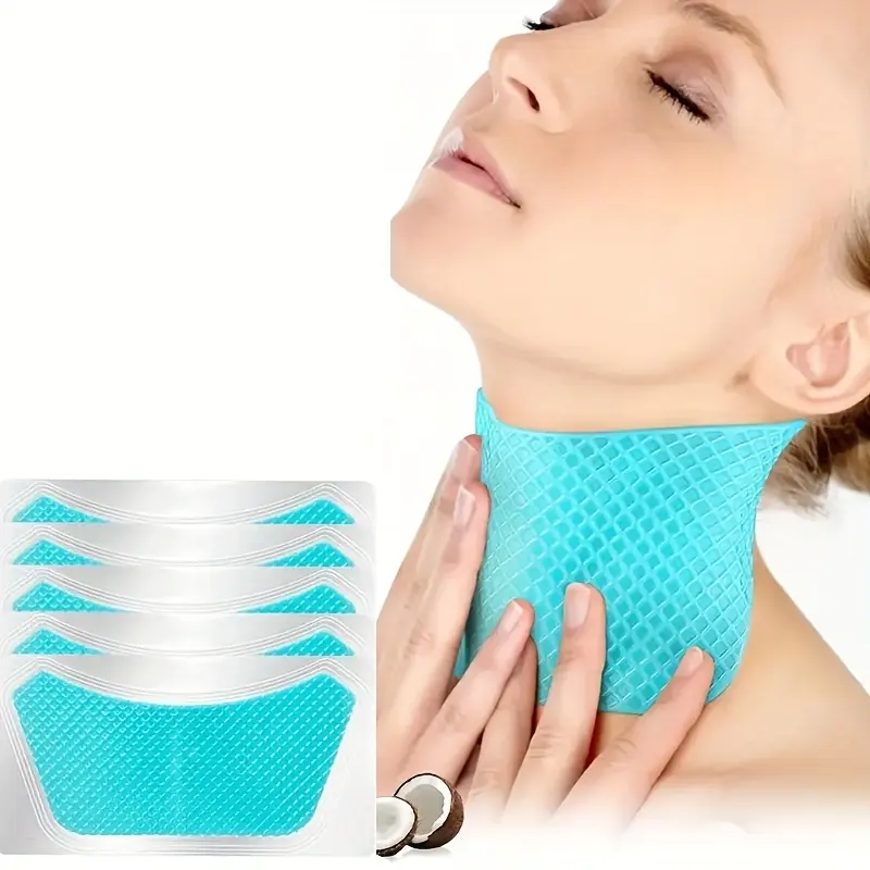 5pcs EELHOE Collagen Neck Lift Mask - Moisturizing Brightening Gel with Retinol & Vitamin E, Easy to Absorb, Wrinkle & Light Beige Loosening, Firming Cream for Neck Hydrating Moisturizer Moisture, Collagen Neck Patch, Beauty Products