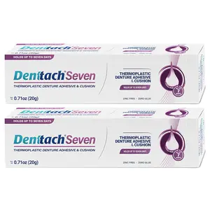 Denture Adhesive, Thermoplastic Denture Adhesive, Up to 7 Days Comfortable, Secure Denture Grip, Cushion and Soft Reliner, Waterproof, Non Glue, Zinc Free, Denture Reliner (Pack of 2)