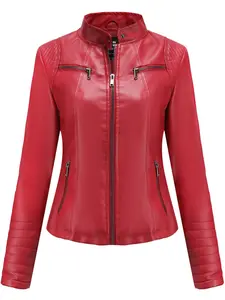 Women's Casual Fit PU Jacket, Stylish Ladies Outerwear Coat, Comfortable & Versatile Design, Perfect for Daily Wear & Outdoor Activities, Spring