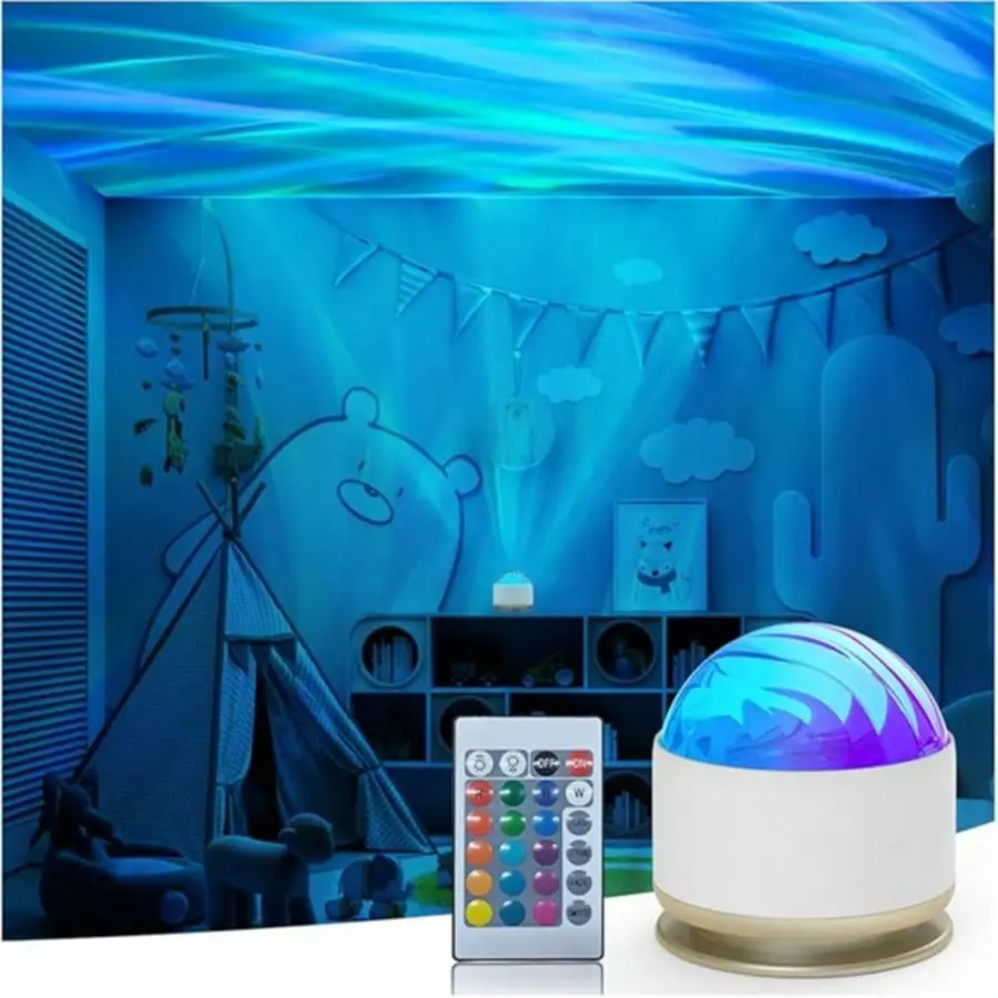 Aurora Projector Lamp - Starry Sky Projector 16-Color RGB LED Mood Light With Remote, USB Powered Northern Lights & Ocean Wave Night Light For Bedroom, Party Decor & Meditation, Starlight Projector | The Perfect Gift
