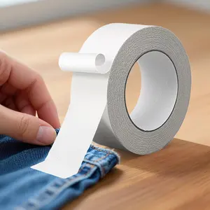 No Sewing No Ironing Pants Hem Tool | 1 Roll Self-Adhesive Fixed Stickers | Leg Clip Buckle Too Long Adjustment