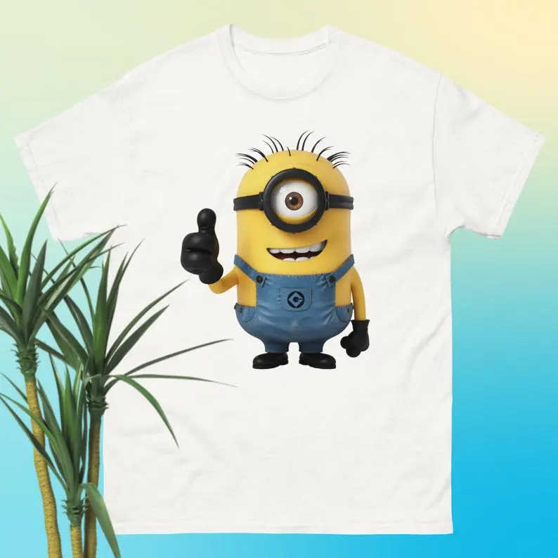 Mion Thumbs Up Yellow Buddy Unisex Classic Tee, Funny Cartoon Inspired Graphic Shirt #GraphicTee #PositiveVibes #CuteStyle #Unisex