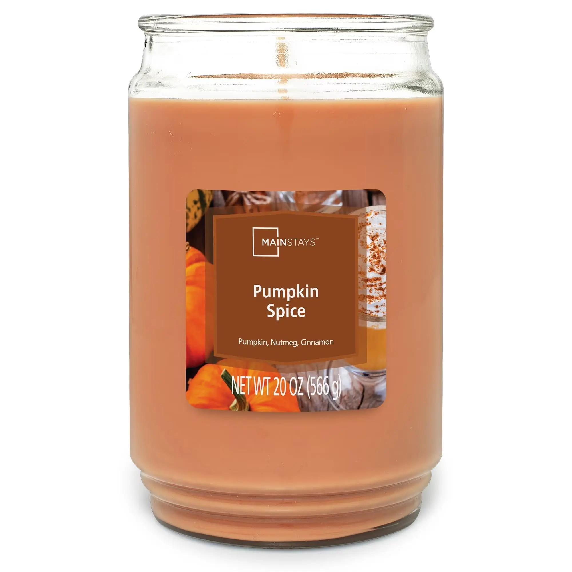Pumpkin Spice Scented Single Wick Candle, 20 Oz. (Mainstays)