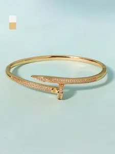 Fashionable Classic Style Artificial Zircon Decor Cuff Bangle, Elegant Minimalist Bangle, Simple Style Plain Color Bangle for Women, Trendy All-match & Exquisite Jewelry for Birthday Gift