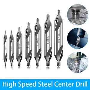 6-Piece Center Drill Bit Set, 60 Degree Core Drills for Metalworking, Electric Tool Accessories, Precision Cutting & Drilling Tools