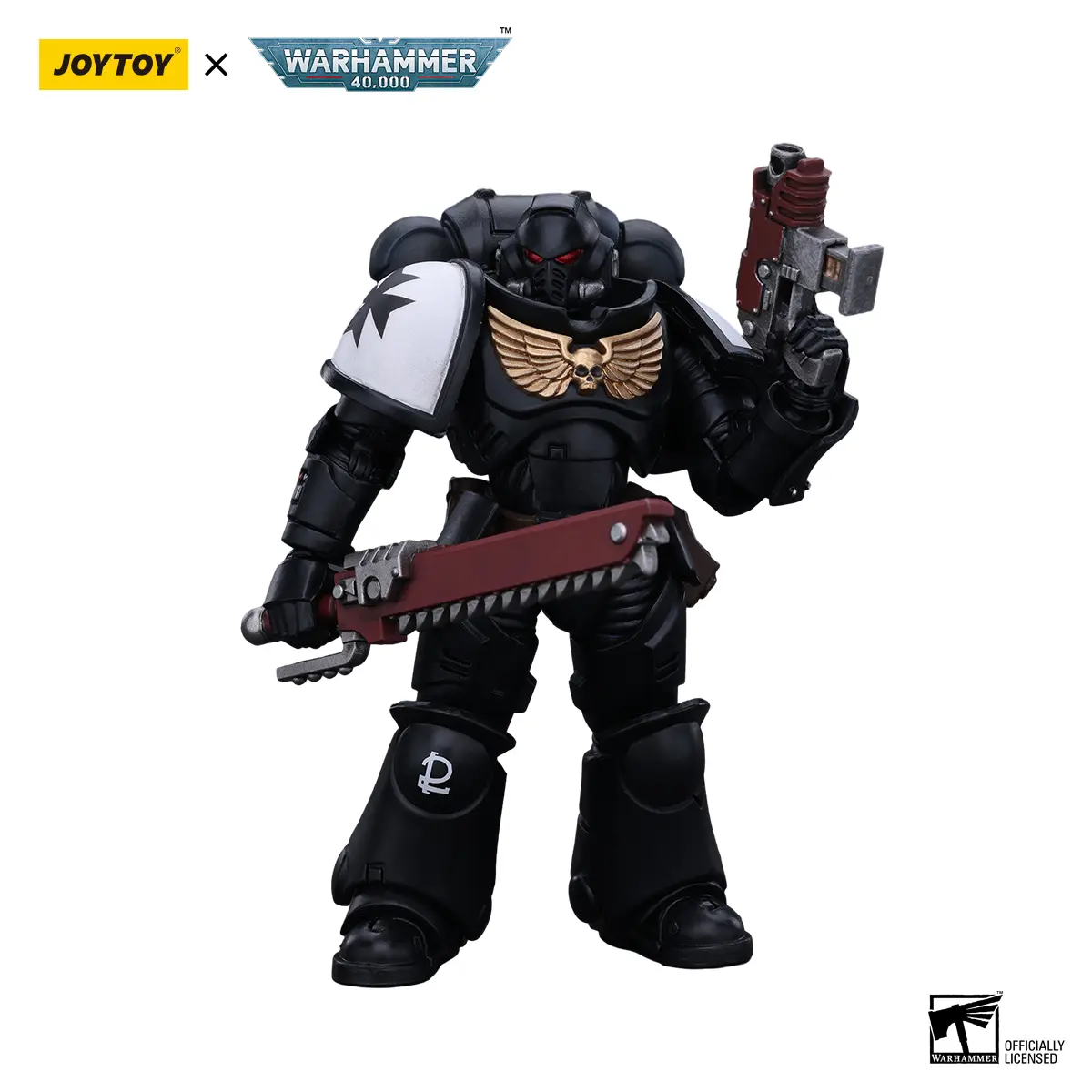 JOYTOY 1/18 Space Marines Black Templars Outriders Brother Valtus Action Figure JT2849 - Upgraded Non-Toxic ABS and PVC Plastic, Collectible for Toys & Hobbies Enthusiasts, PVC Action Figures, Non-Toxic Action Figures