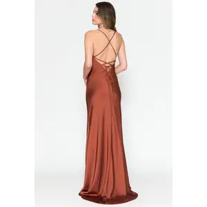 Burnt Orange Bridesmaid Dresses-Inexpensive Amelia Couture 6111 Classy