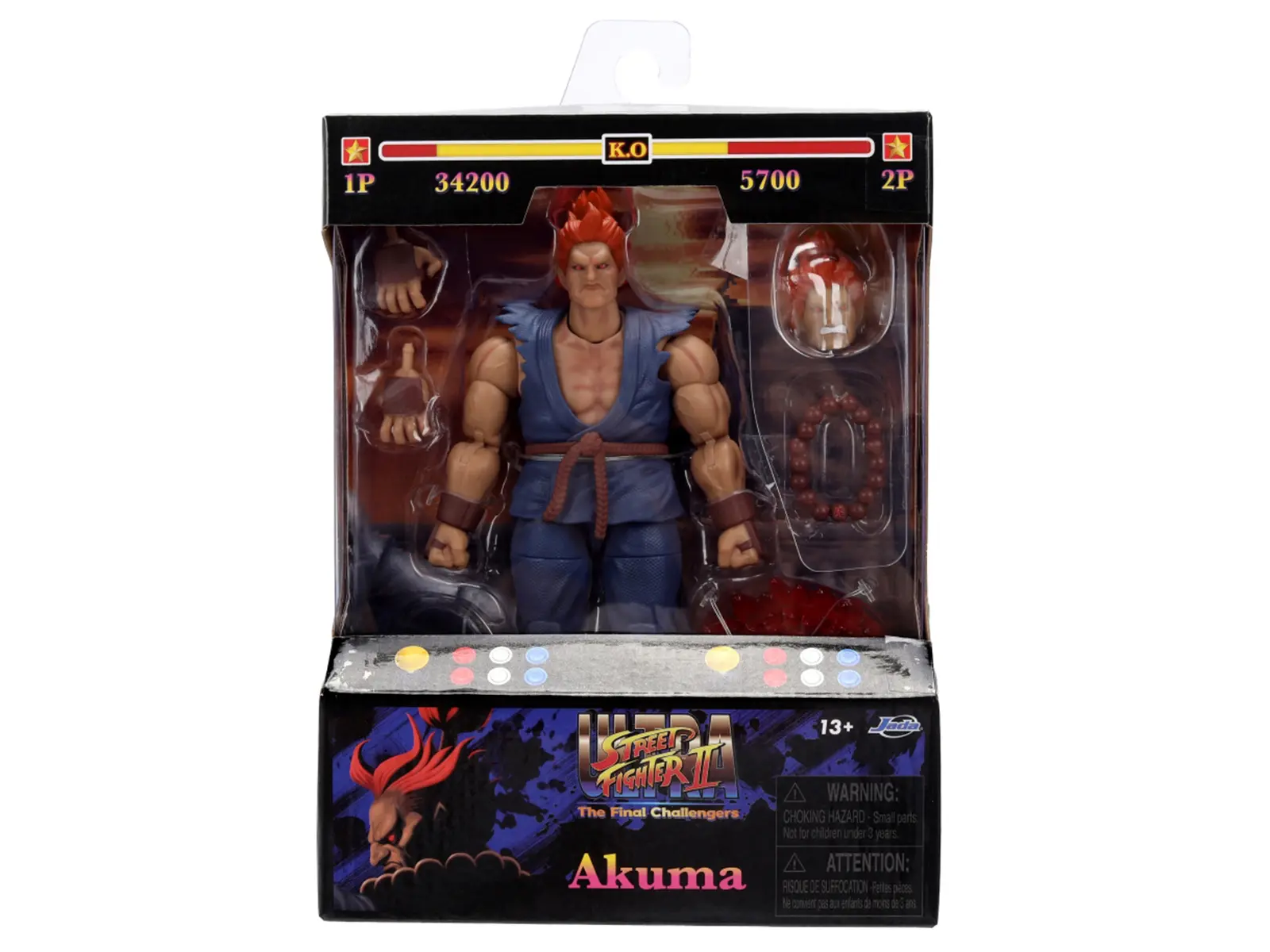 Akuma 6" Moveable Figure with Accessories and "Ultra Street Fighter II: The Final Challengers" (2017) Video Game Model by Jada