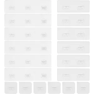 18 Pack Shower  Adhesive Replacement, Shower Shelf  Adhesive Hooks, No Drilling, Transparent  Strips for Bathroom Shelves & Kitchen Racks